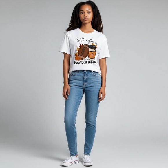 Falling Leaves & Football Please T-Shirt - Picture 3 of 4